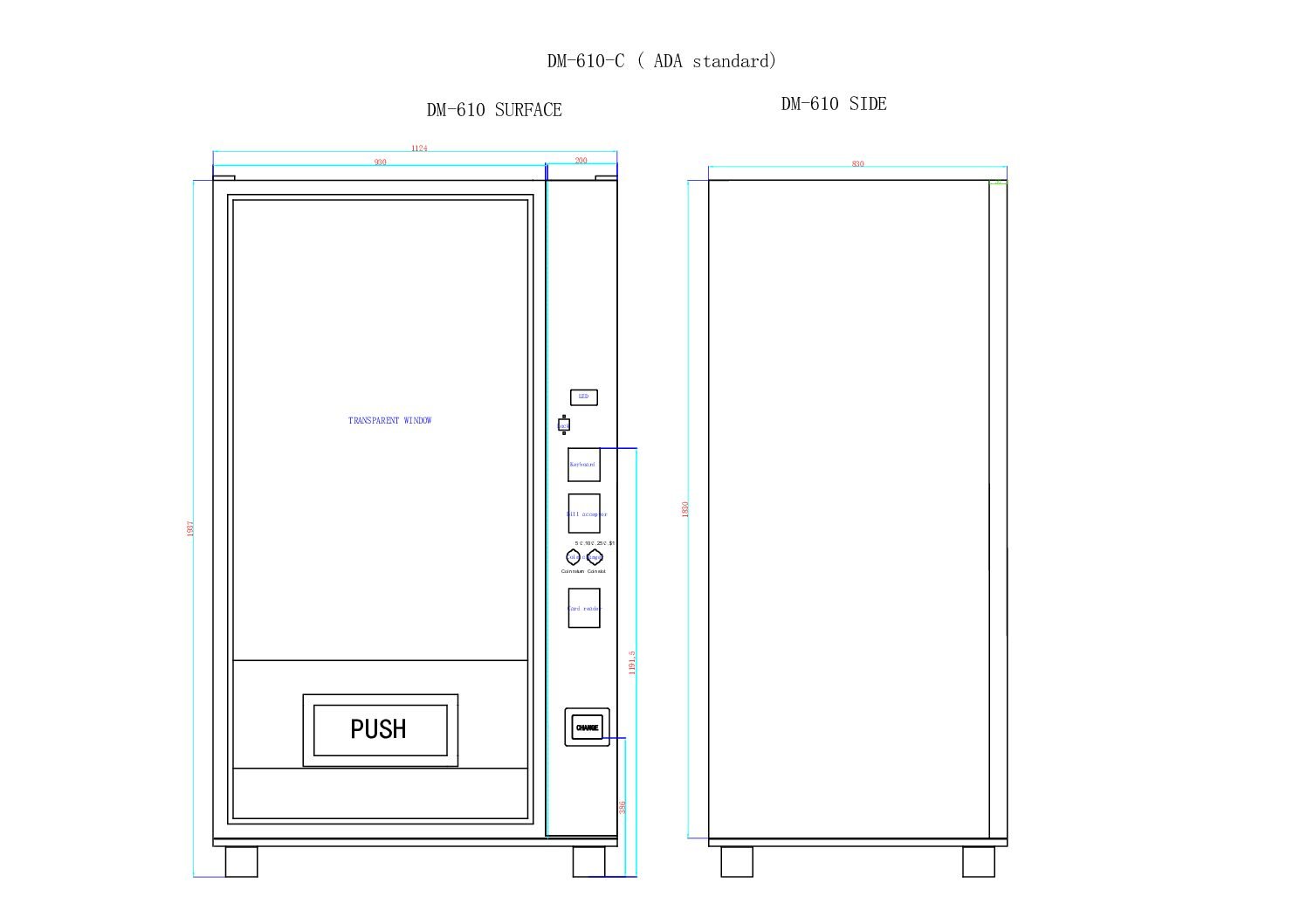 VC-5C Wide Comb Vending Machine
