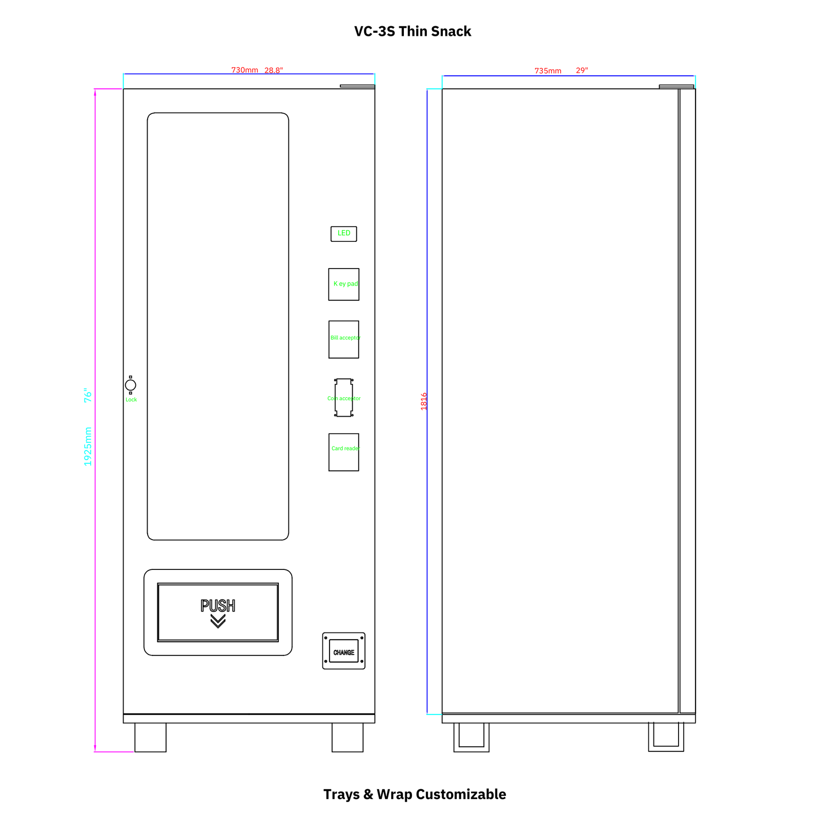 VC-3S Thin Snack Vending Machine